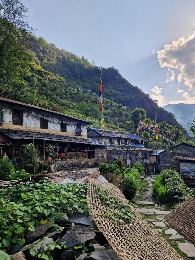Villaggio di Kimrong lungo l'ABC Trek