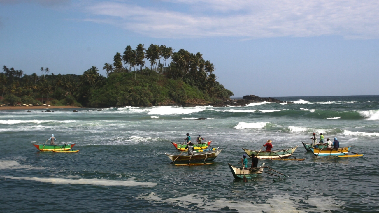 Barche da pesca tradizionali in Sri Lanka